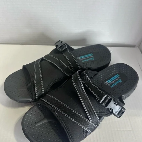 SKECHERS Outdoor Lifestyle Ladies Perfect Planning Slide Reggae Black Size 8 - Picture 4 of 7